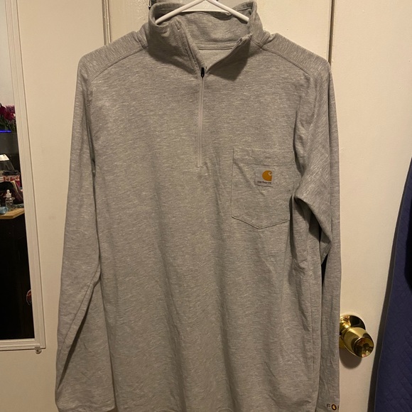 CARHARTT FORCE® RELAXED FIT MIDWEIGHT LONG-SLEEVE QUARTER-ZIP MOCK-NECK T-SHIRT - Picture 3 of 7